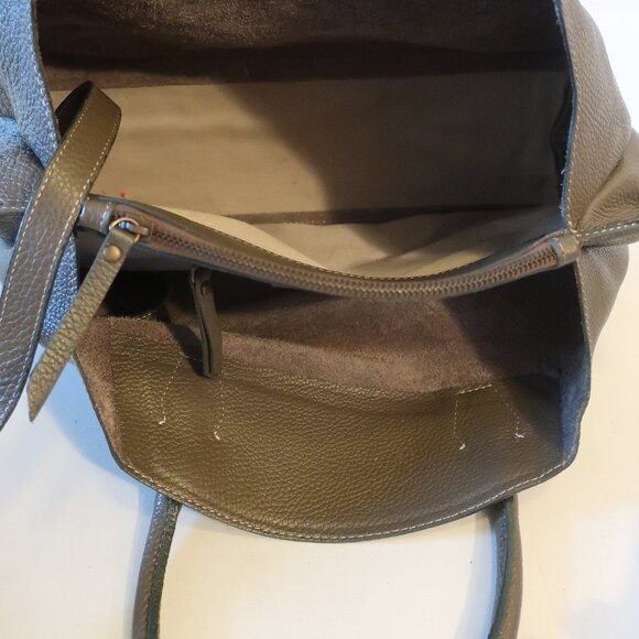 Womens Sundance Brown-Taupe Pebbled Leather Hobo Shoulder Satchel Handbag * - Picture 11 of 11